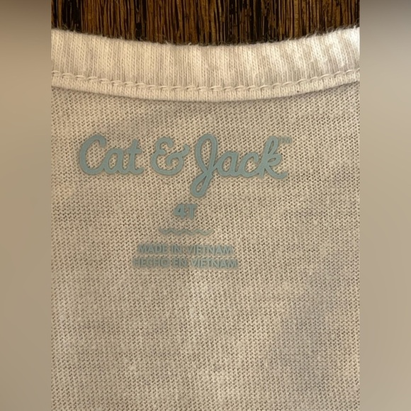 Cat and Jack dress girl Sz. 4T white blue red stars print  4th of July patriotic - Picture 2 of 5